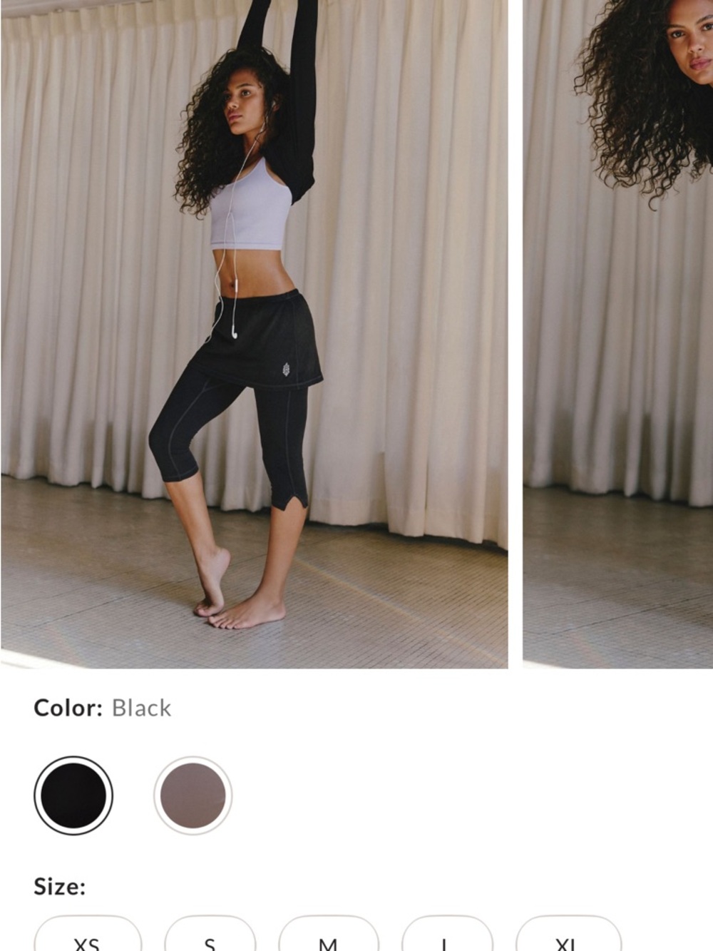 FP Movement by Free People Black Cropped Leggings with Skort